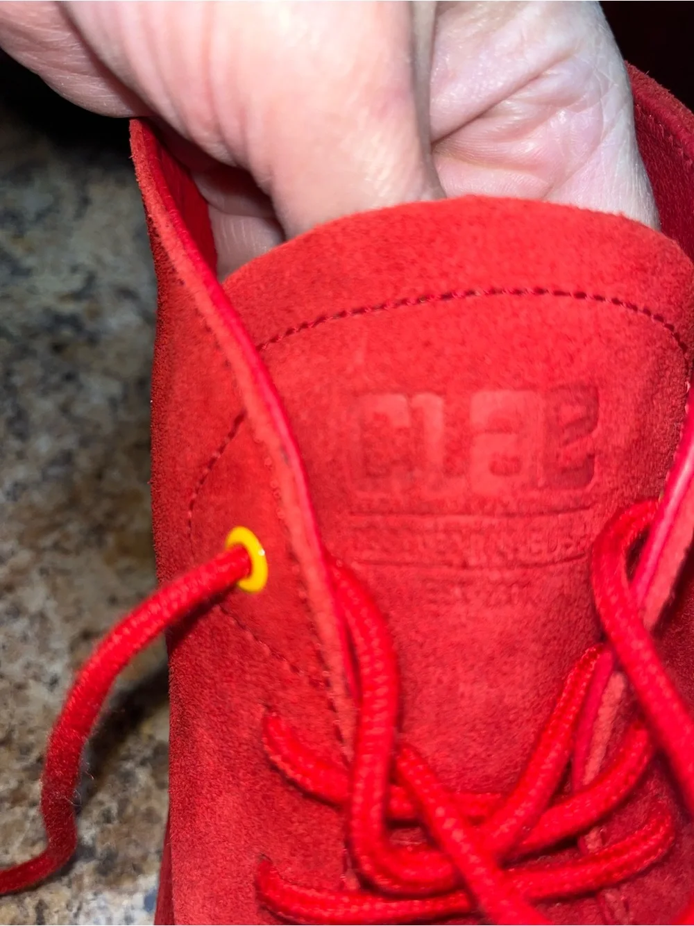 Men's Cloe Stratham Red Suede Boots with Lace-Up Closure